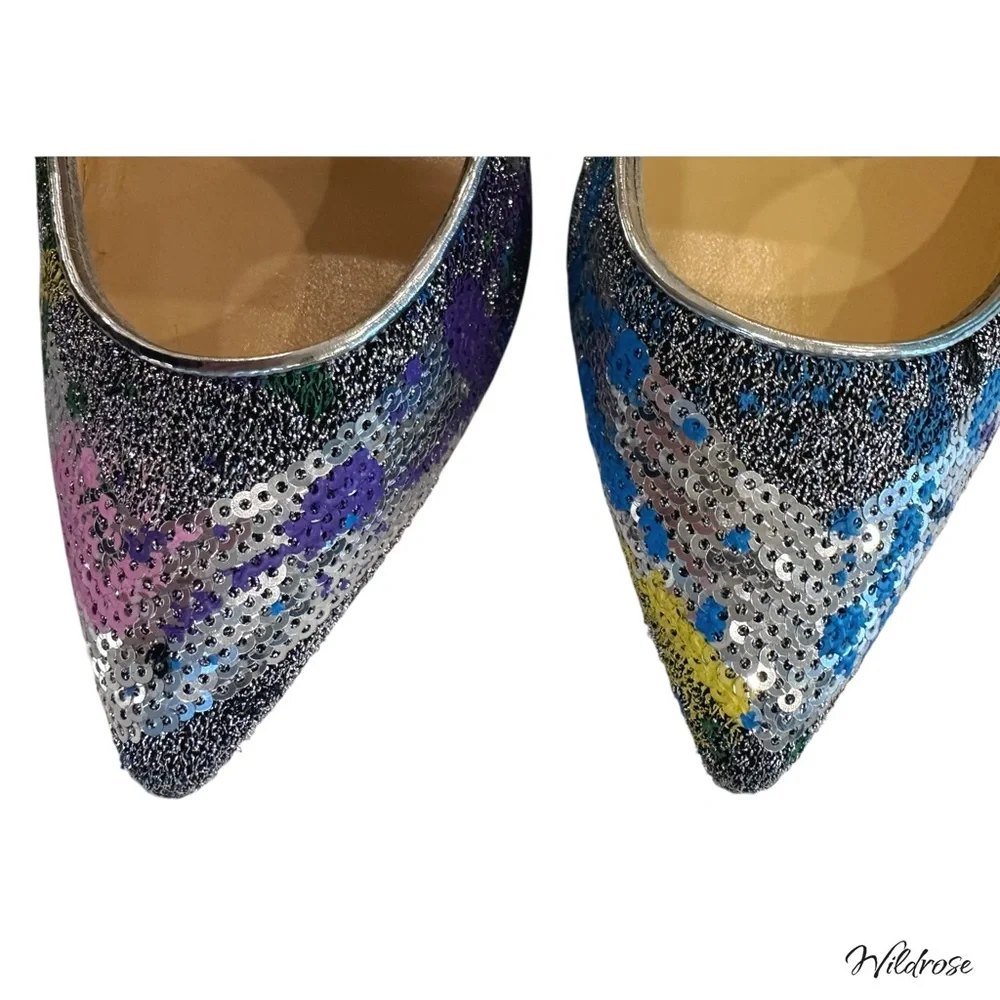 💫 Christian Louboutin Sequins Galativi 100 “Version Diva” Heels SZ 35.5 US 5.5 💫 - Picture 13 of 16